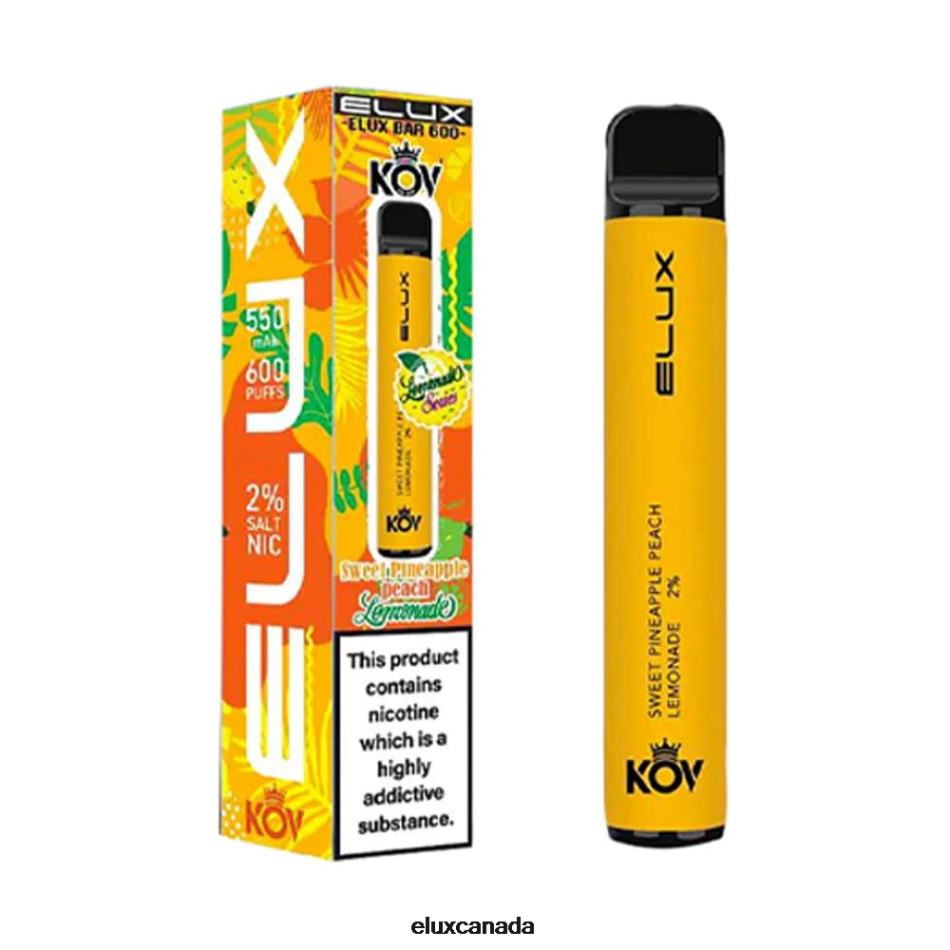 Elux Bar Lemonade Series Disposable Vape Pineapple Peach Lemonade Sweet FHP8R78 - Elux Canada