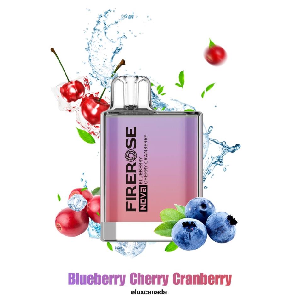 Elux Firerose Nova 600 Puffs Disposable Vape Blueberry Cherry Cranberry FHP8R21 - Elux Ottawa