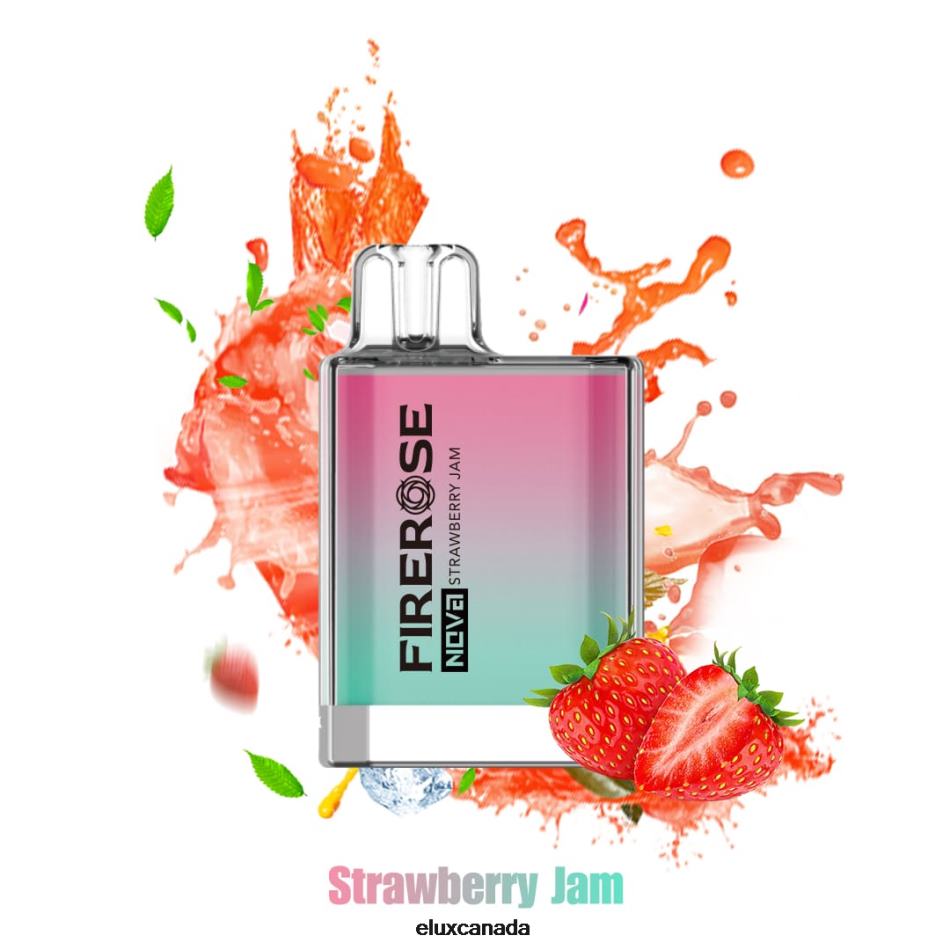Elux Firerose Nova 600 Puffs Disposable Vape Strawberry Jam FHP8R113 - Elux Liquid Flavours
