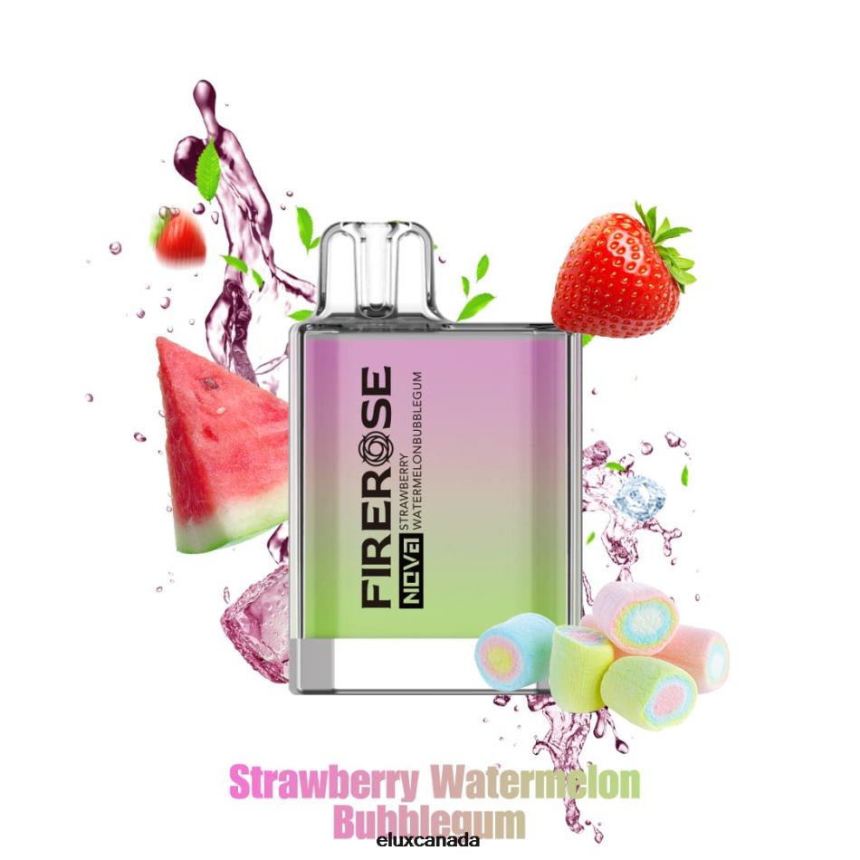Elux Firerose Nova 600 Puffs Disposable Vape Strawberry Watermelon Bubblegum FHP8R24 - Elux Vape Price Canada