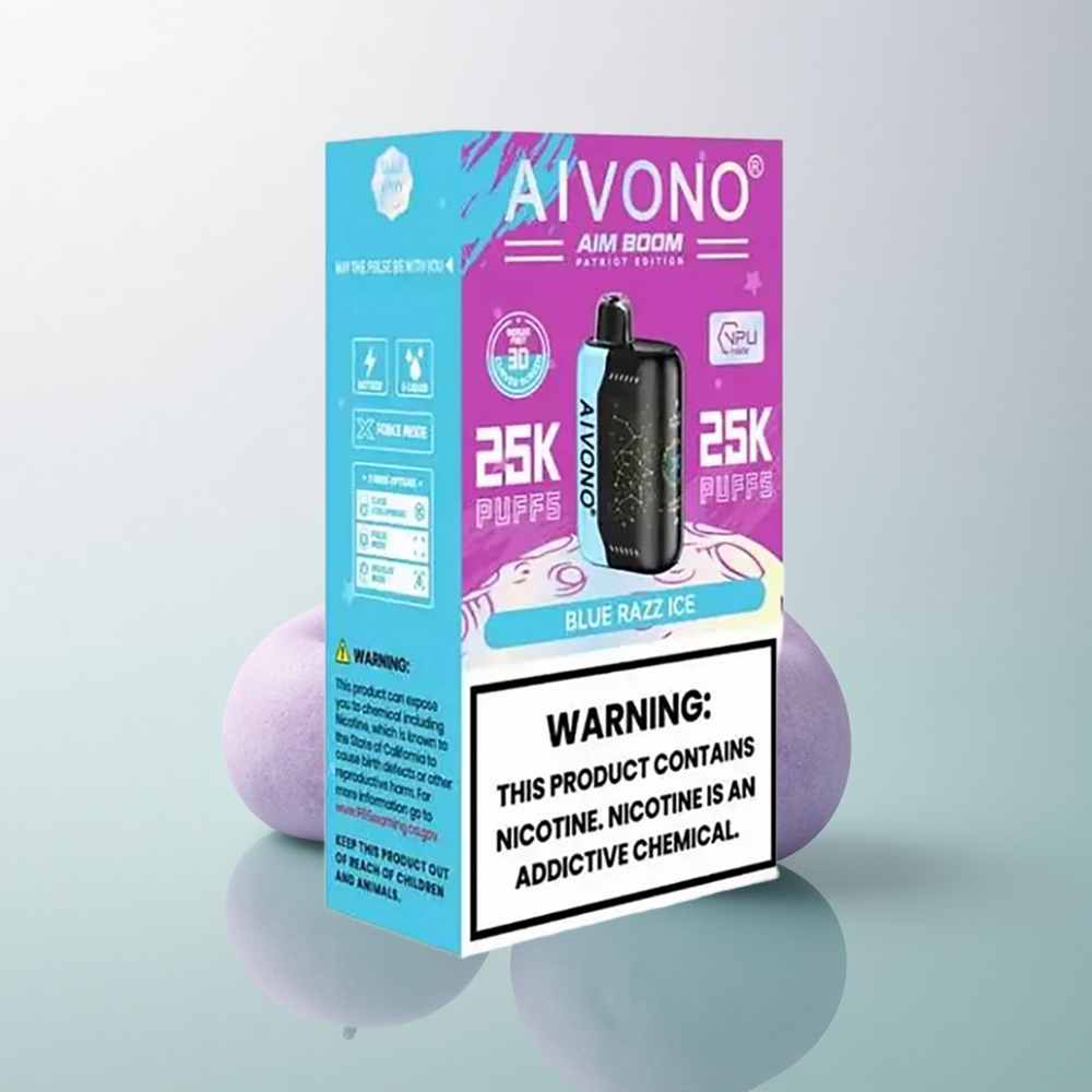Aivono Aim Boom 25000 Puffs Blue Razz Ice 650mAh 0% Nicotine