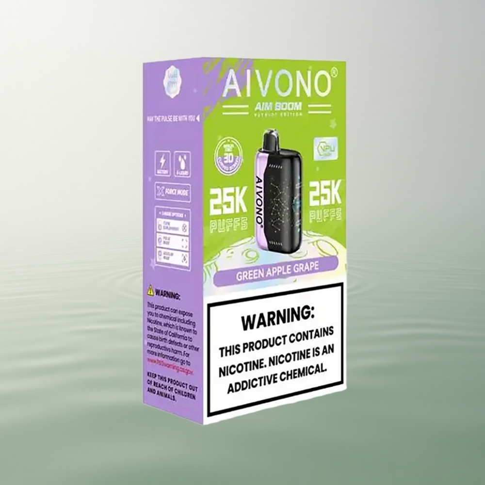 Aivono Aim Boom 25000 Puffs Green Apple Grape 650mAh 0% Nicotine