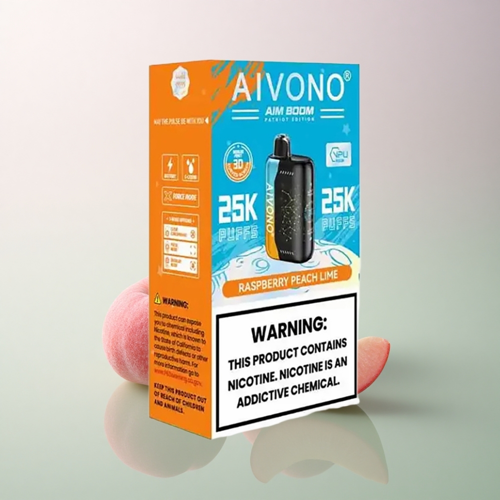 Aivono Aim Boom 25000 Puffs Raspberry Peach Lime 650mAh 0% Nicotine