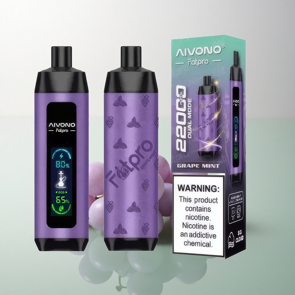 Aivono Aim Fatpro 22000 Puffs Grape Mint 600mAh 0.6ohm Mesh Coil