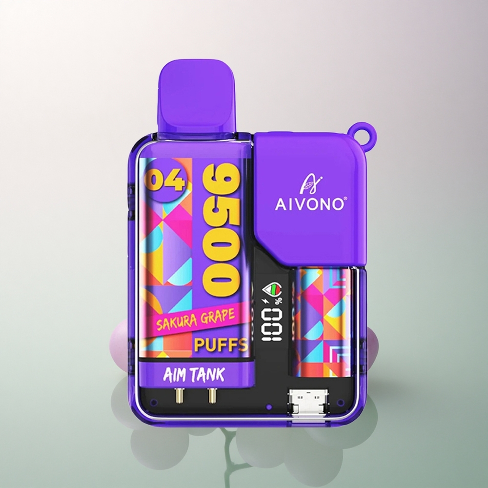 Aivono Aim Tank 9500 Puffs Sakura Grape 650mAh 18ml 5% Nicotine