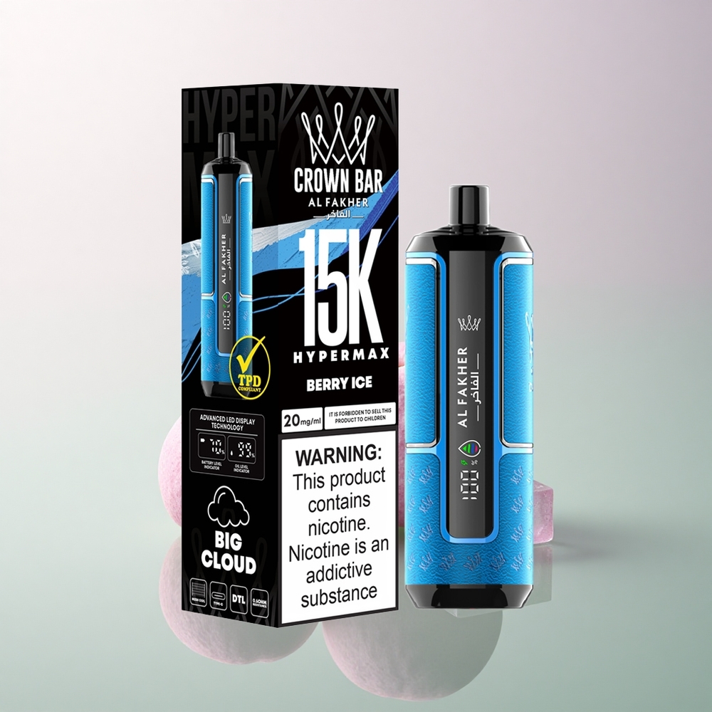 Al Fakher Crown Bar 15K Hypermax Berry Ice 22ml 6mg Nicotine 600mAh