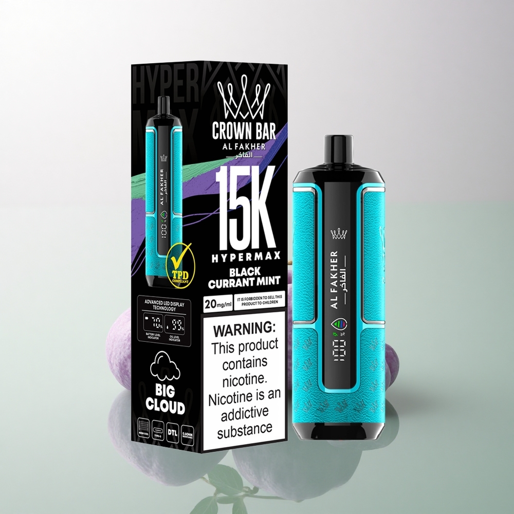 Al Fakher Crown Bar 15K Hypermax Blackcurrant Mint 22ml 600mAh DTL