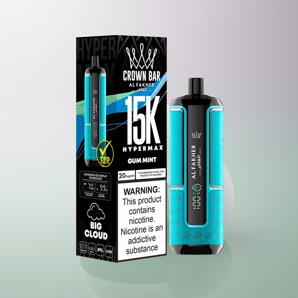 Al Fakher Crown Bar 15K Hypermax Gum Mint 22ml 600mAh 6mg Nicotine