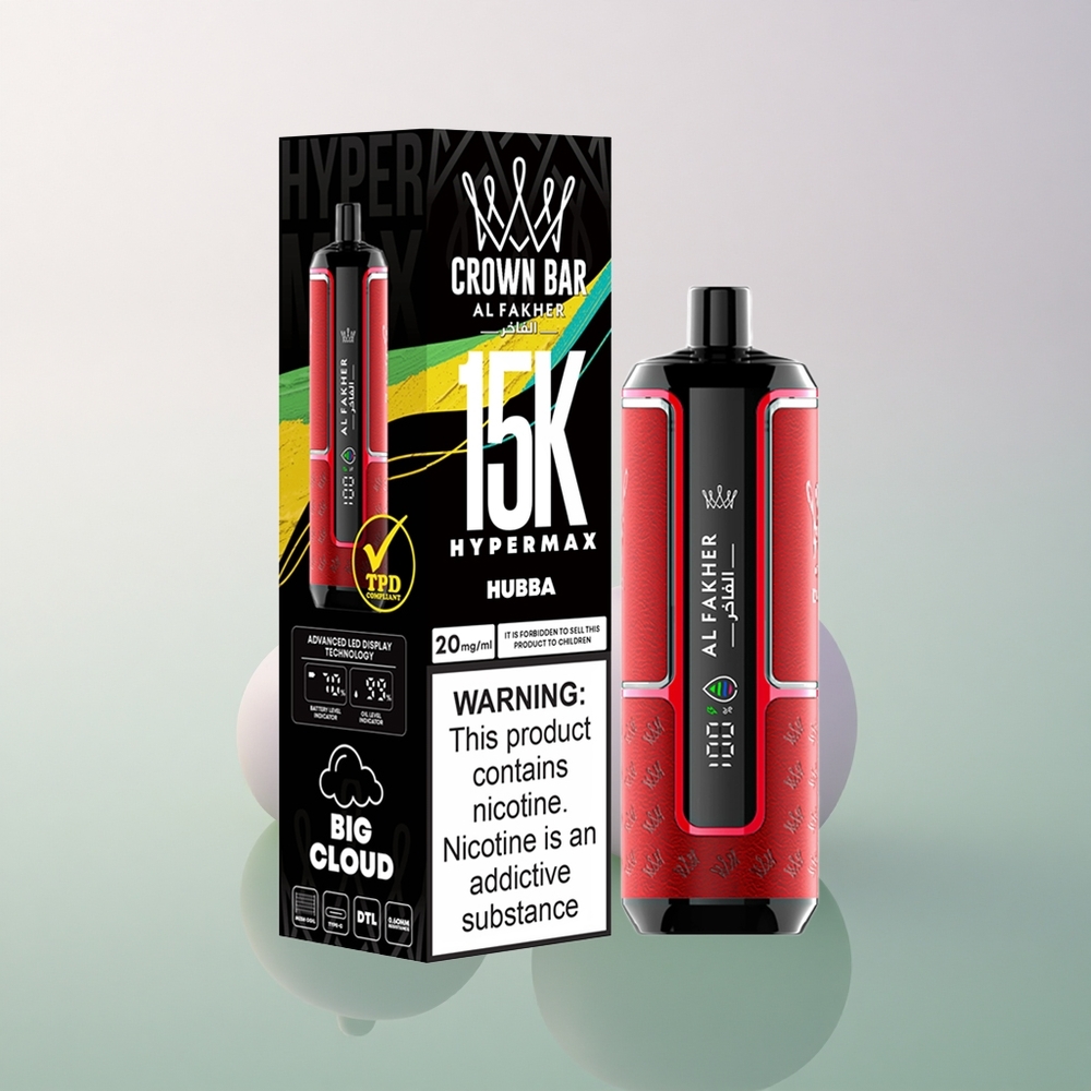Al Fakher Crown Bar 15K Hypermax Hubba 22ml DTL 6mg Nicotine 600mAh
