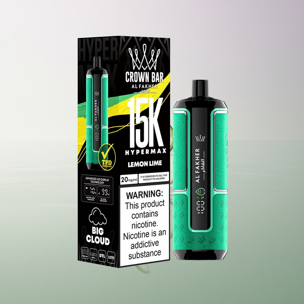 Al Fakher Crown Bar 15K Hypermax Lemon Lime 22ml 600mAh 6mg Nicotine