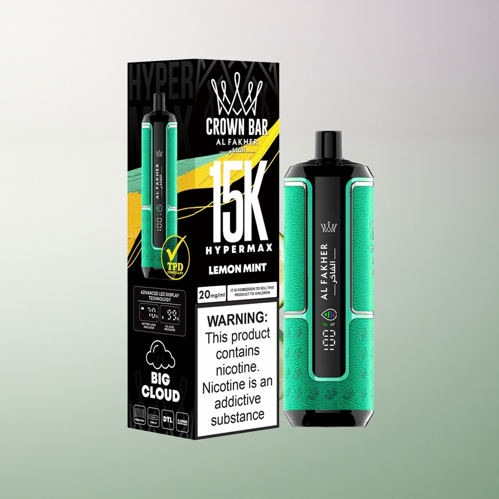 Al Fakher Crown Bar 15K Hypermax Lemon Mint 22ml 600mAh 6mg Nicotine