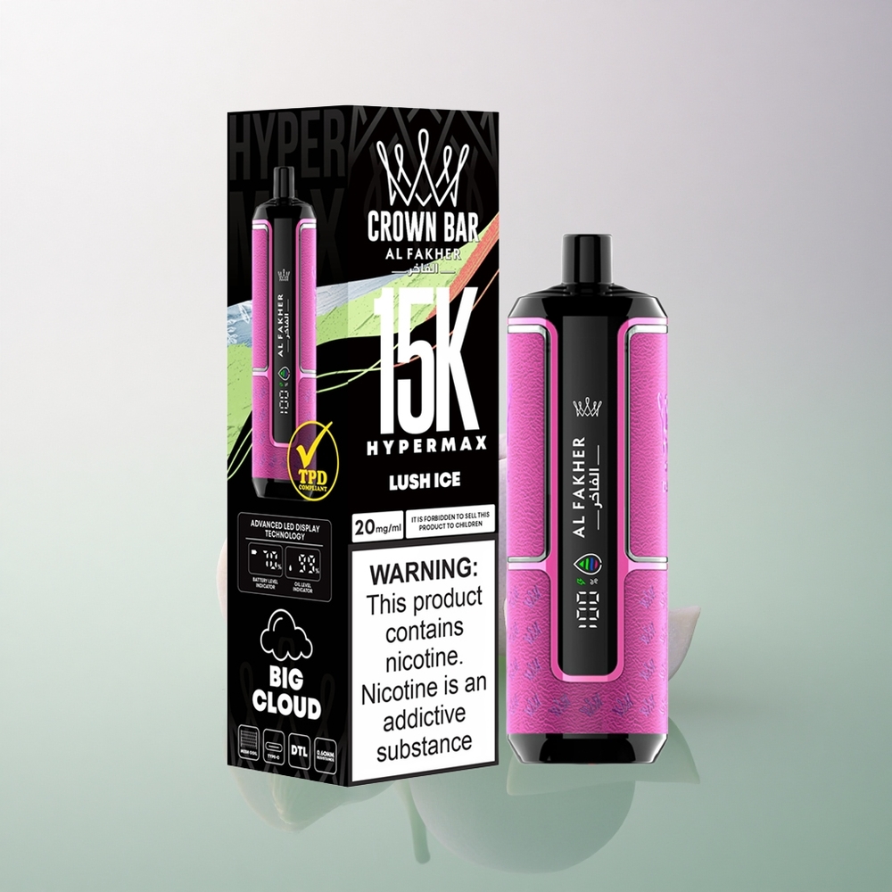 Al Fakher Crown Bar 15K Hypermax Lush Ice 22ml 600mAh 6mg Nicotine