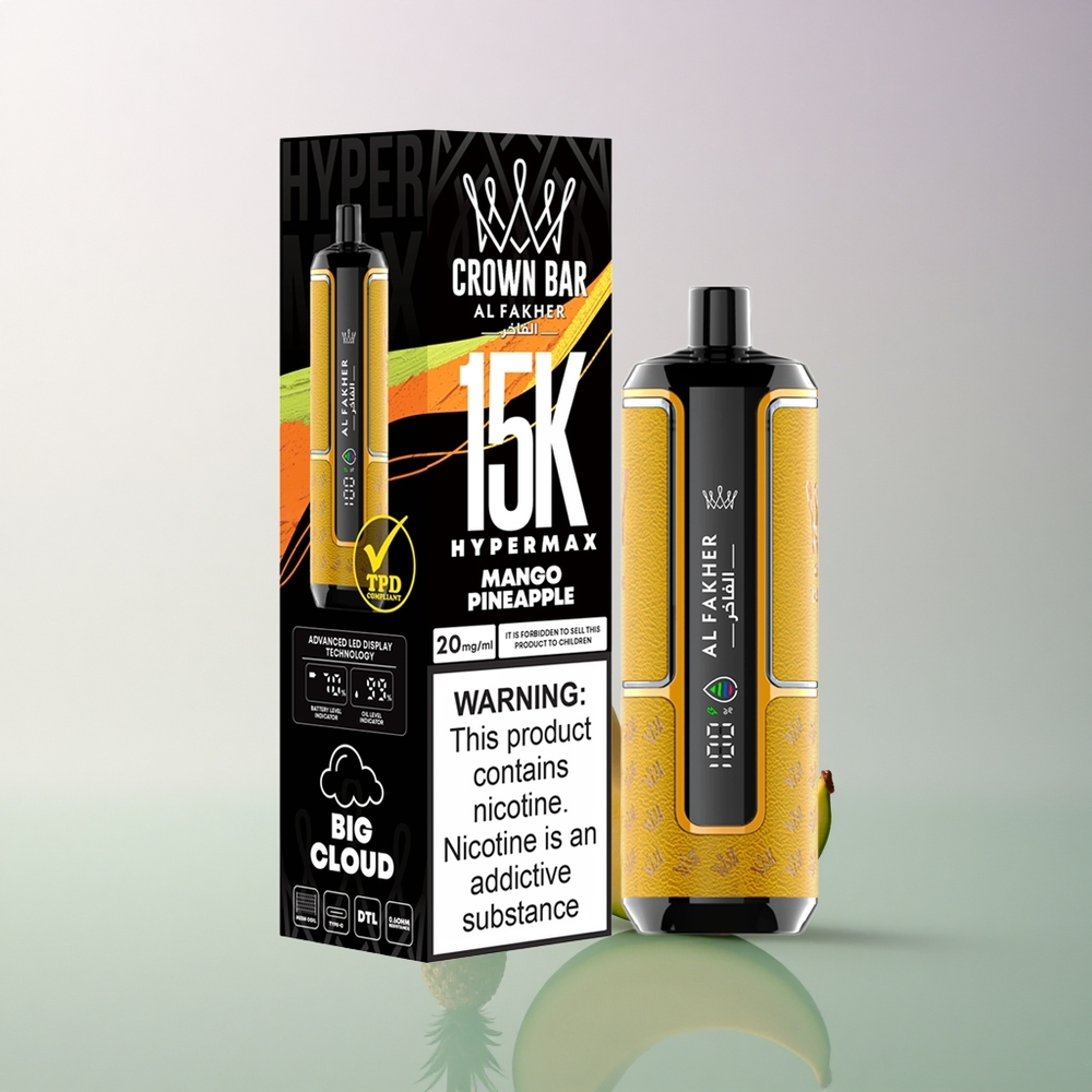 Al Fakher Crown Bar 15K Hypermax Mango Pineapple 600mAh 22ml 6mg Nicotine