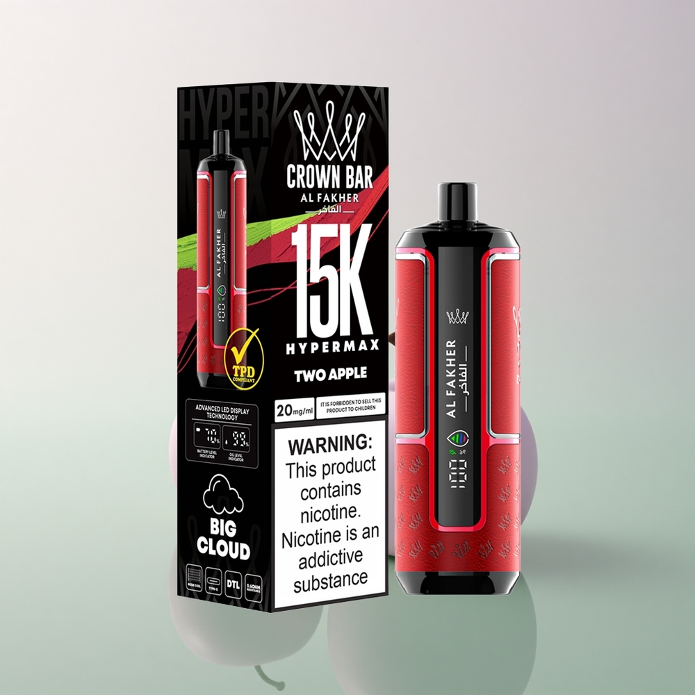 Al Fakher Crown Bar 15K Hypermax Two Apple 22ml 600mAh Nicotine 6mg/ml