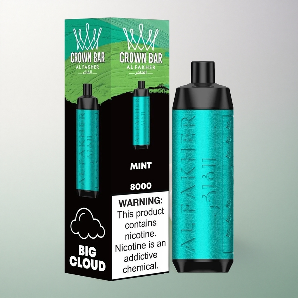 Al Fakher Crown Bar 8000 Crystal Al Fakher Mint 600mAh 18ml 5mg Nicotine