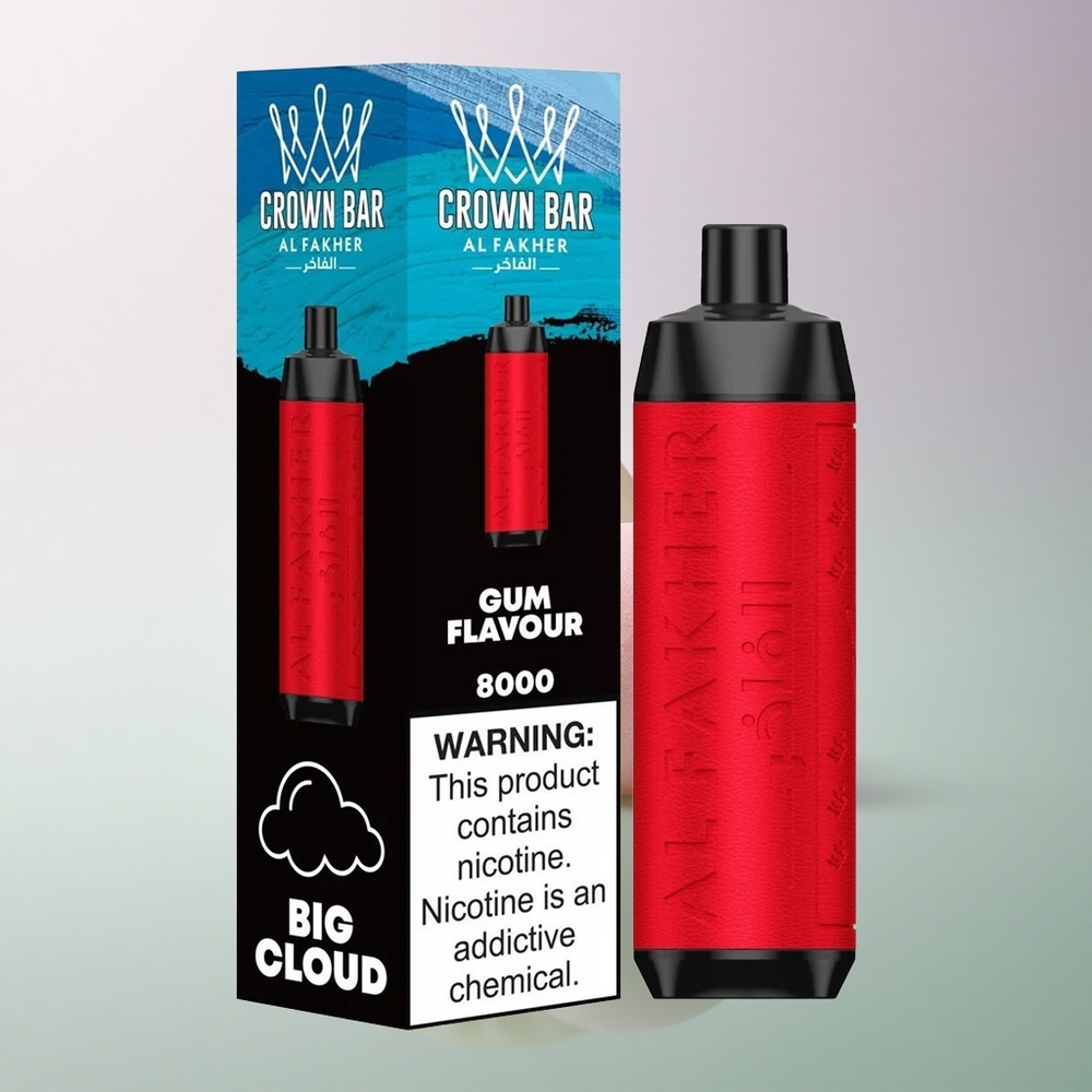 Al Fakher Crown Bar 8000 Crystal Gum Flavor Crystal Disposable Vape 18ml 5mg Nicotine 600mAh