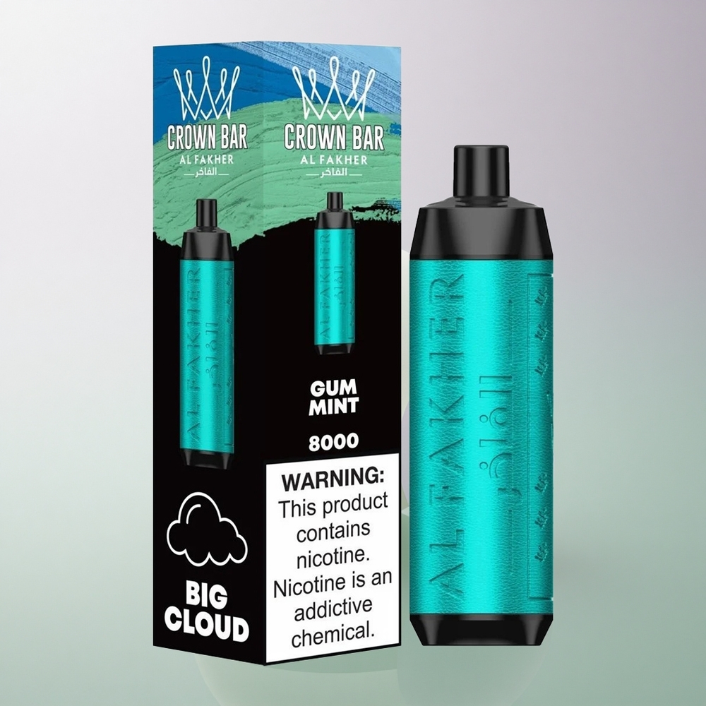 Al Fakher Crown Bar 8000 Crystal Gum Mint 600mAh 18mL 5mg Nicotine