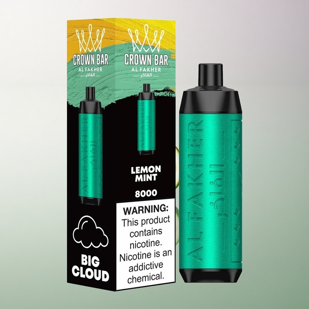 Al Fakher Crown Bar 8000 Crystal Lemon Mint 600mAh 18mL 5mg Nicotine