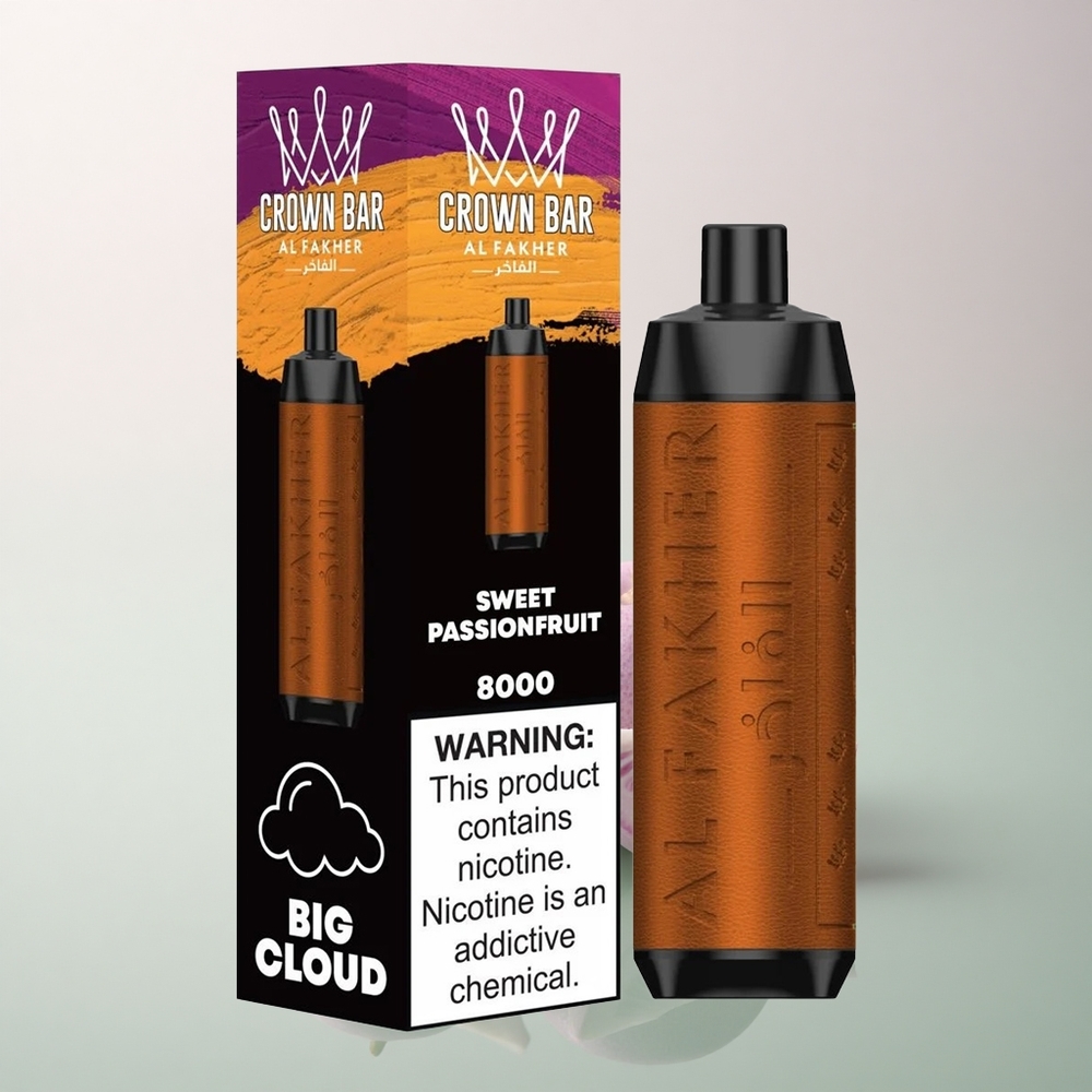 Al Fakher Crown Bar 8000 Crystal Sweet Passionfruit 600mAh 18mL 5mg Nicotine