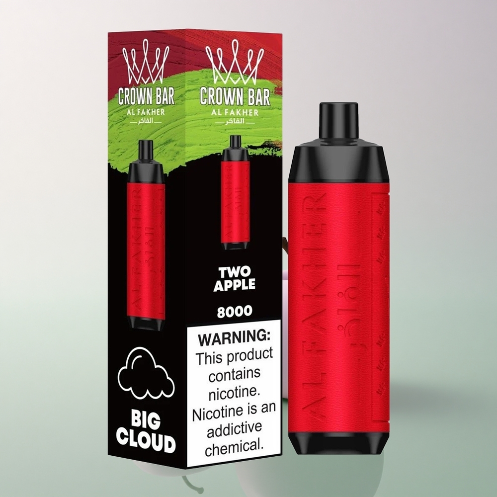 Al Fakher Crown Bar 8000 Crystal Two Apple 18ml 5mg Nicotine 600mAh