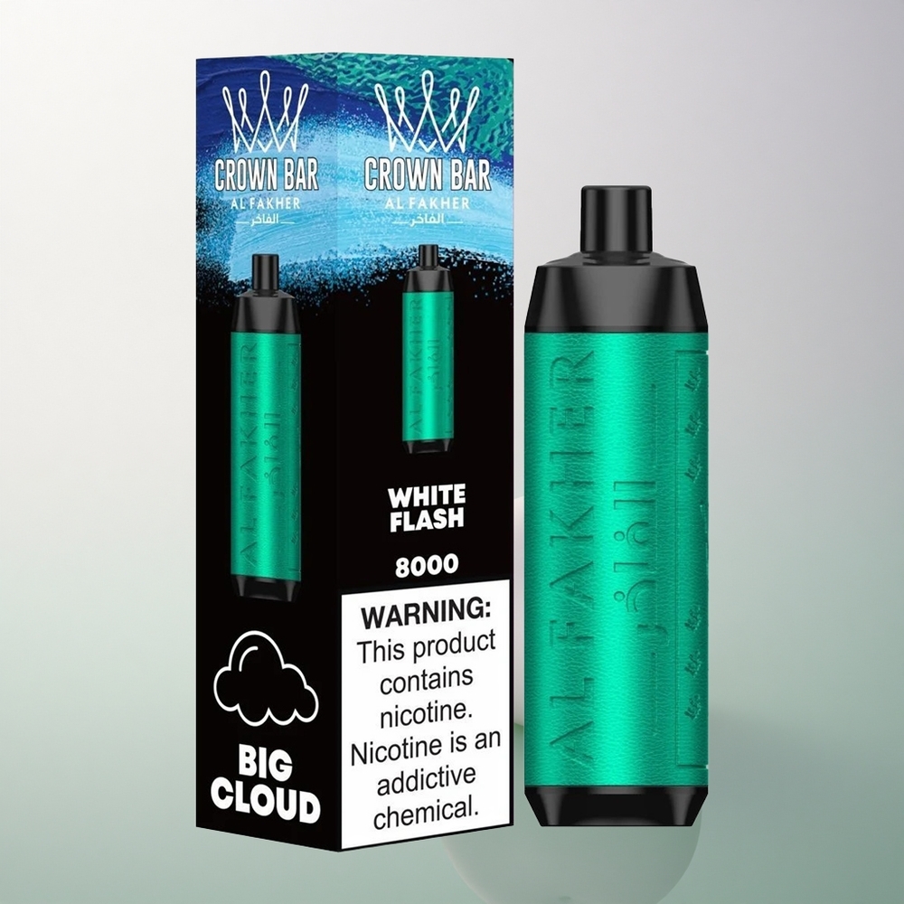 Al Fakher Crown Bar 8000 Crystal White Flash 18ml 5mg Nicotine 600mAh