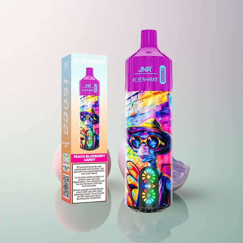 JNR Alien Max 18000 Peach Blueberry Candy with Smart LED Display and 850mAh Battery