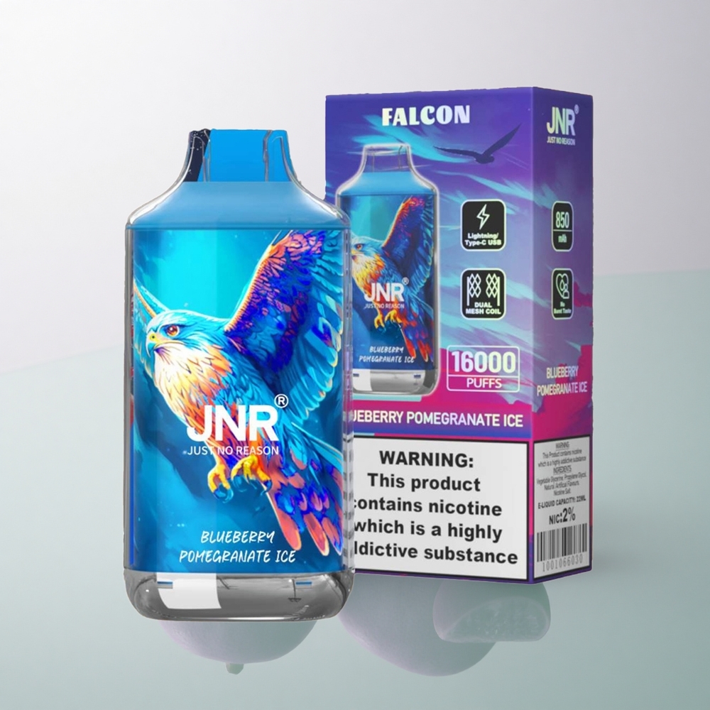 JNR Falcon 16000 Blueberry Pomegranate Ice Dual Mesh 22ml 2% Nicotine