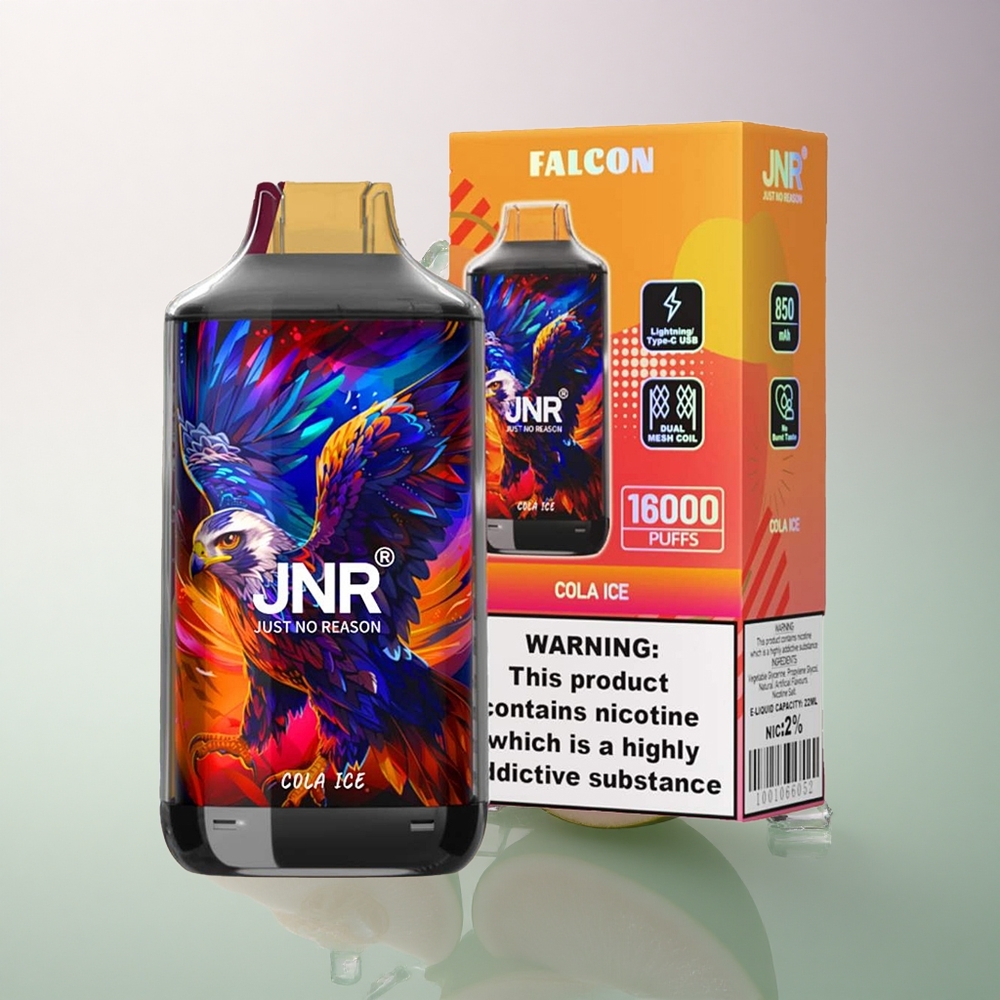 JNR Falcon 16000 Cola Ice 850mAh 22ml Dual Mesh Nicotine 0% 2%