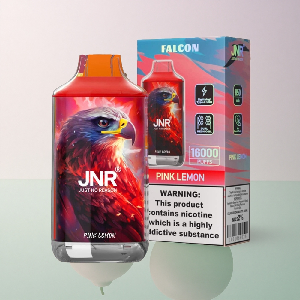 JNR Falcon 16000 Pink Lemon 850mAh Dual Mesh 0% Nicotine