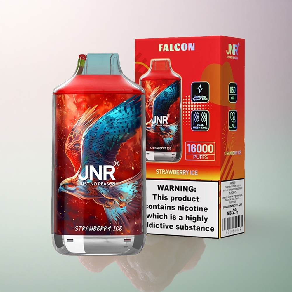 JNR Falcon 16000 Strawberry Ice 22ml Dual Mesh 850mAh 2% Nicotine