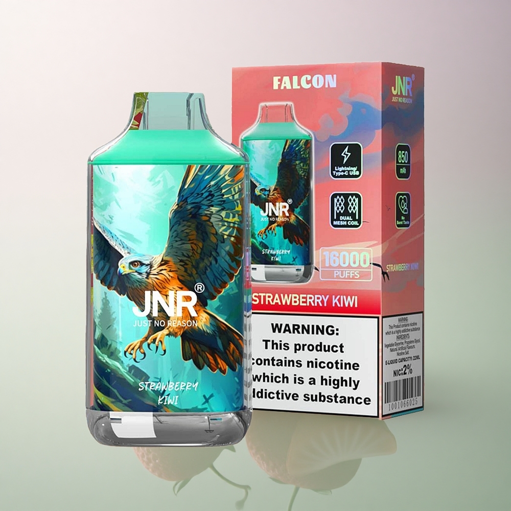 JNR Falcon 16000 Strawberry Kiwi 850mAh 22ml Dual Mesh Nicotine 0% 2%