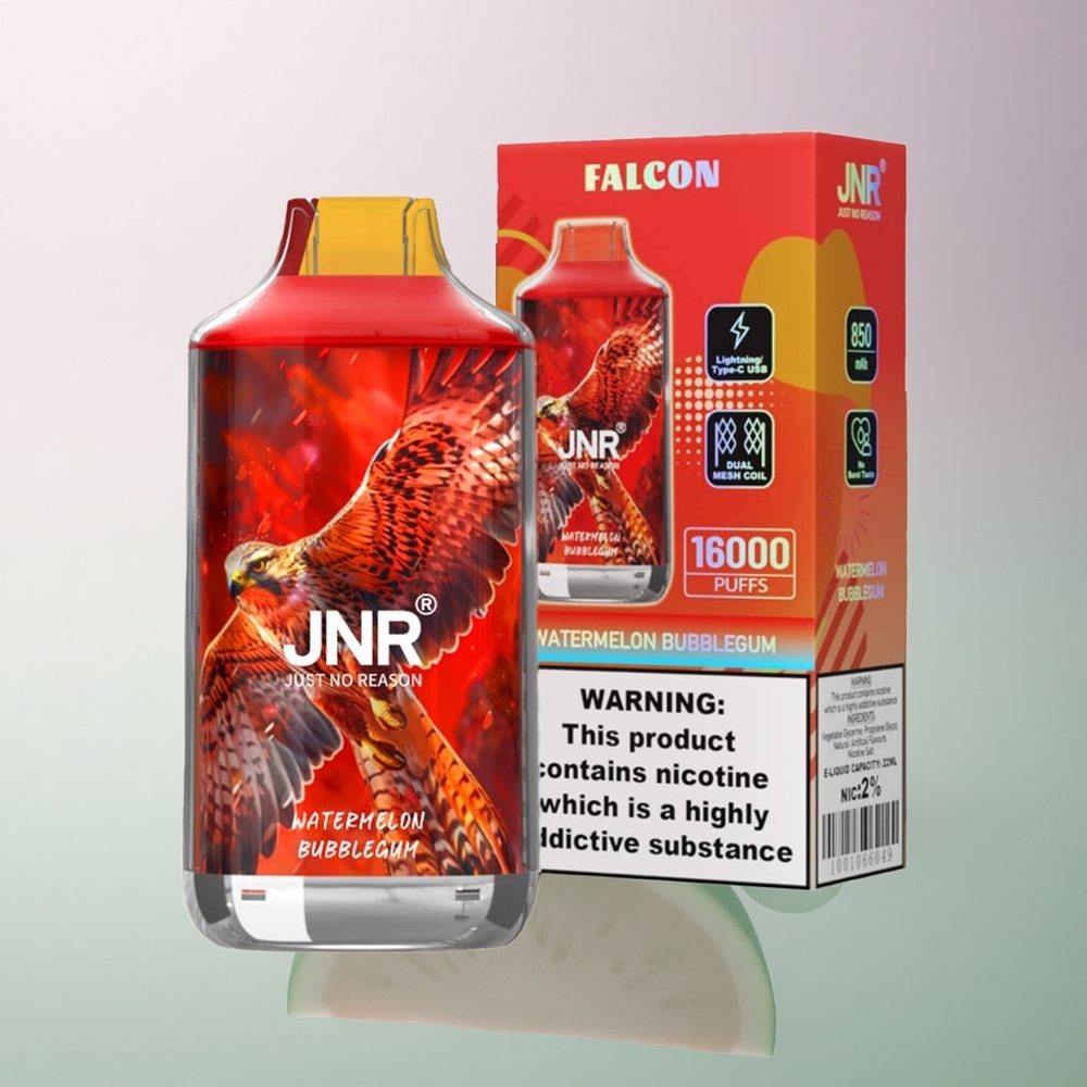JNR Falcon 16000 Watermelon Bubblegum 16000 Puffs 850mAh 22ml Dual Mesh 0% Nicotine
