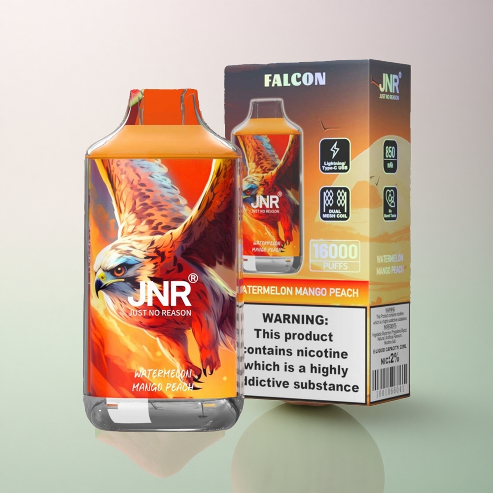 JNR Falcon 16000 Watermelon Mango Peach Dual Mesh 850mAh 2% Nicotine