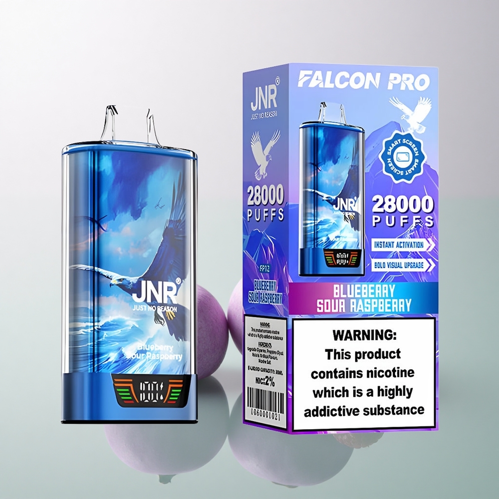 JNR Falcon Pro 28000 Blueberry Sour Raspberry 5% Nicotine 950mAh Smart Display