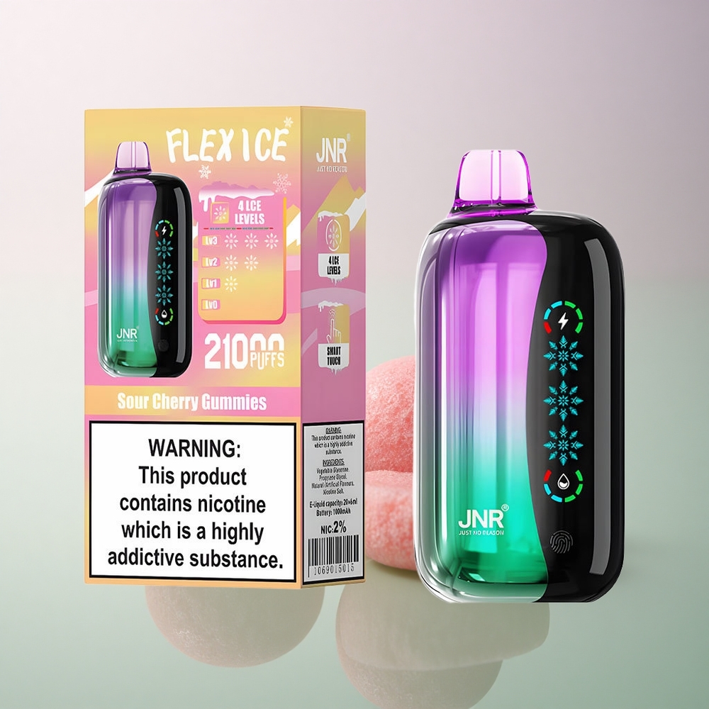 JNR Flex Ice 21000 Sour Cherry Gummies Ice Adjustable 1000mAh