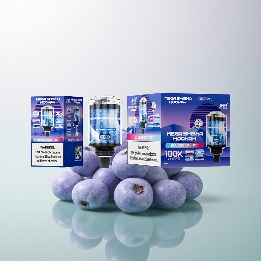 JNR Mega Shisha Hookah 100K Blueberry Ice 60ml 2200mAh 2% Nicotine