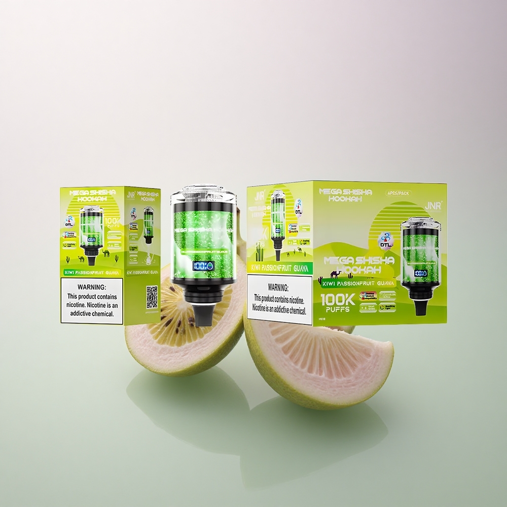 JNR Mega Shisha Hookah 100K Kiwi Passionfruit Guava 2200mAh 2% Nicotine