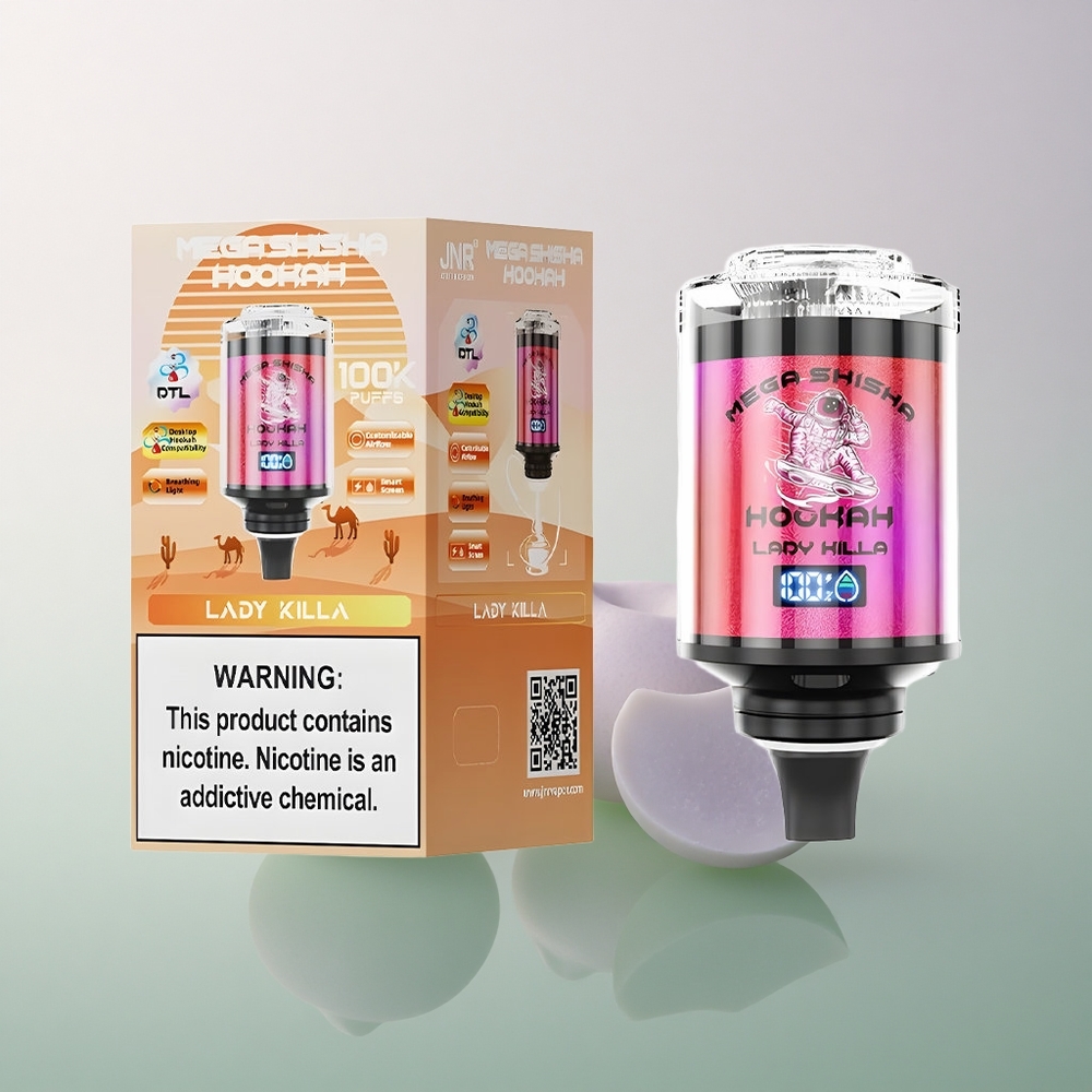 JNR Mega Shisha Hookah 100K Lady Killa 2200mAh 60mL 2% Nicotine