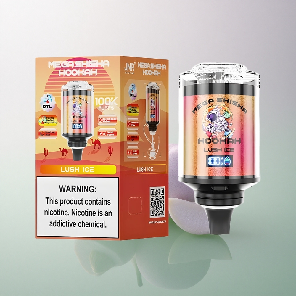 JNR Mega Shisha Hookah 100K Lush Ice 2200mAh 60ml 2% nicotine