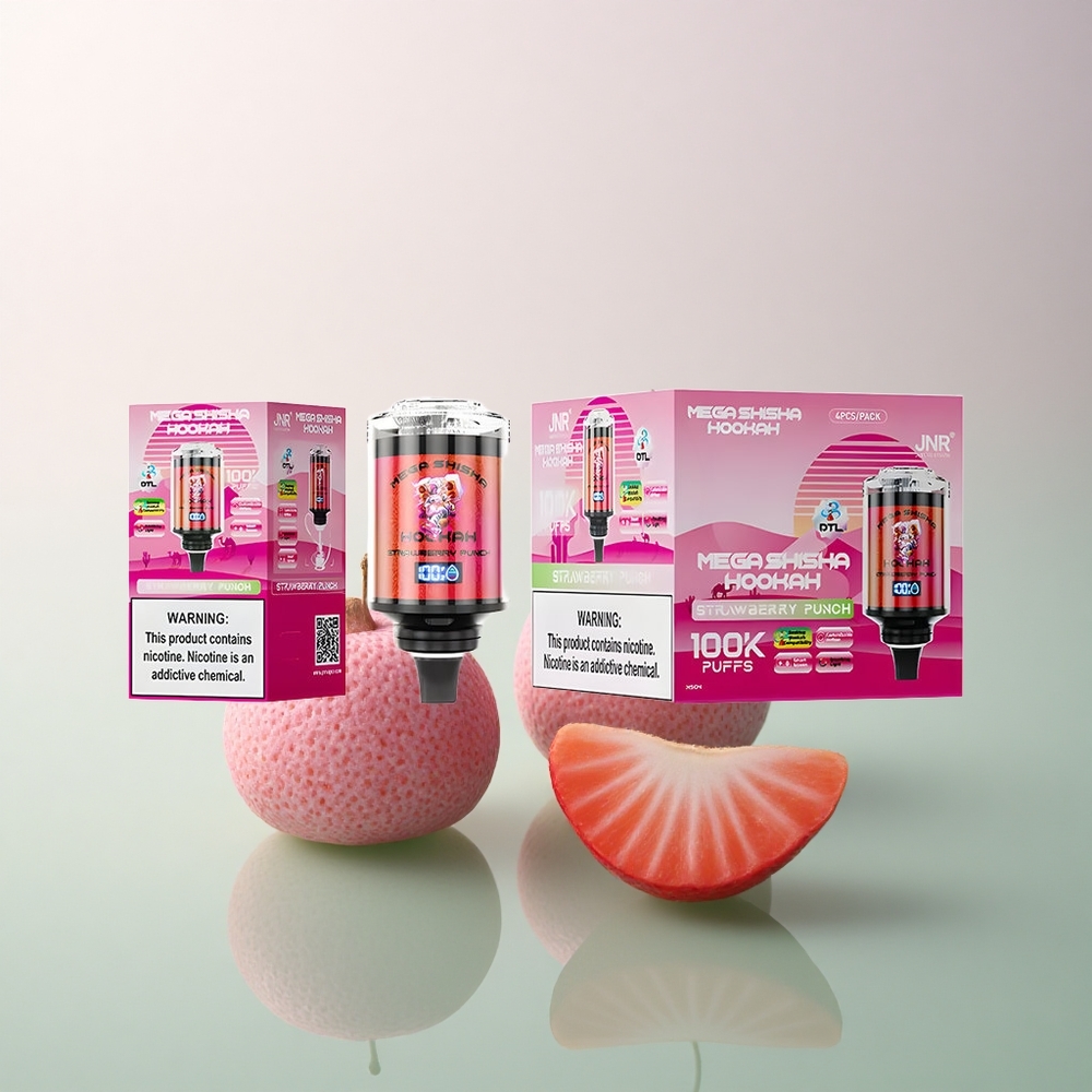 JNR Mega Shisha Hookah 100K Strawberry Punch 2200mAh 60ml 2% Nicotine