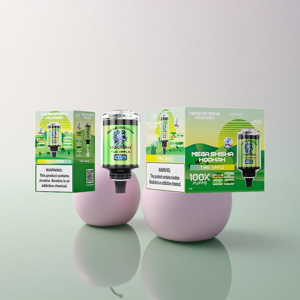 JNR Mega Shisha Hookah 100K Two Apple 2200mAh 60ml Adjustable Airflow