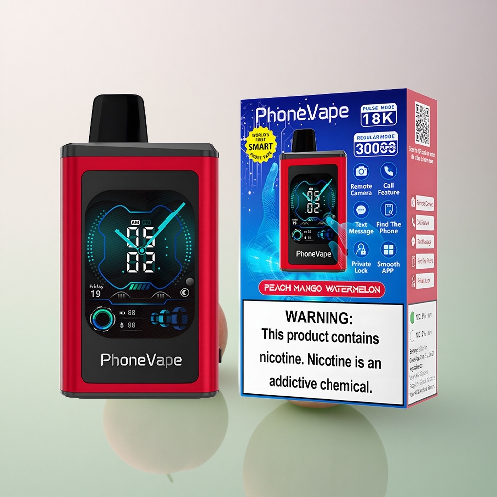 JNR PhoneVape 30000 Peach Mango Watermelon Turbo Adjustable Airflow 850mAh