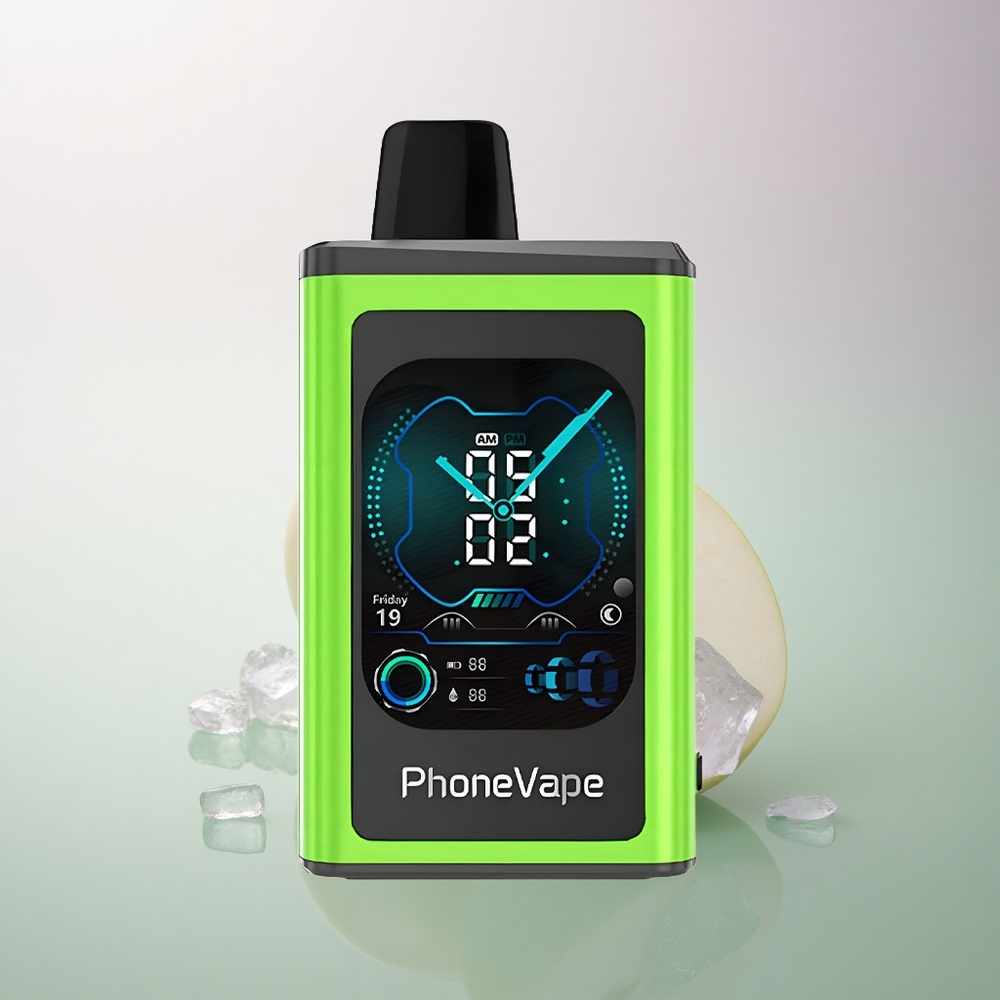 JNR PhoneVape 30000 Sour Apple Ice 850mAh Adjustable Airflow 5% Nicotine