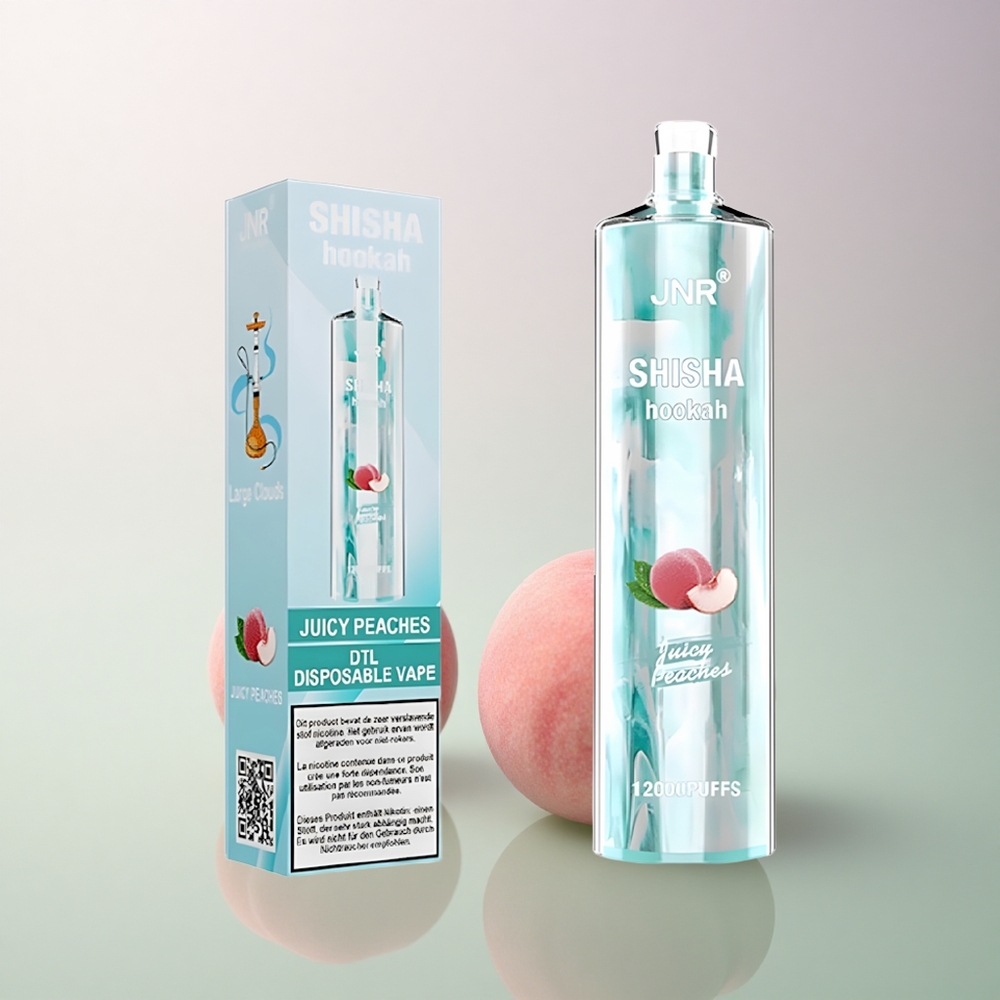 JNR Shisha Hookah 12000 Juicy Peaches Nicotine-Free 750mAh Type-C