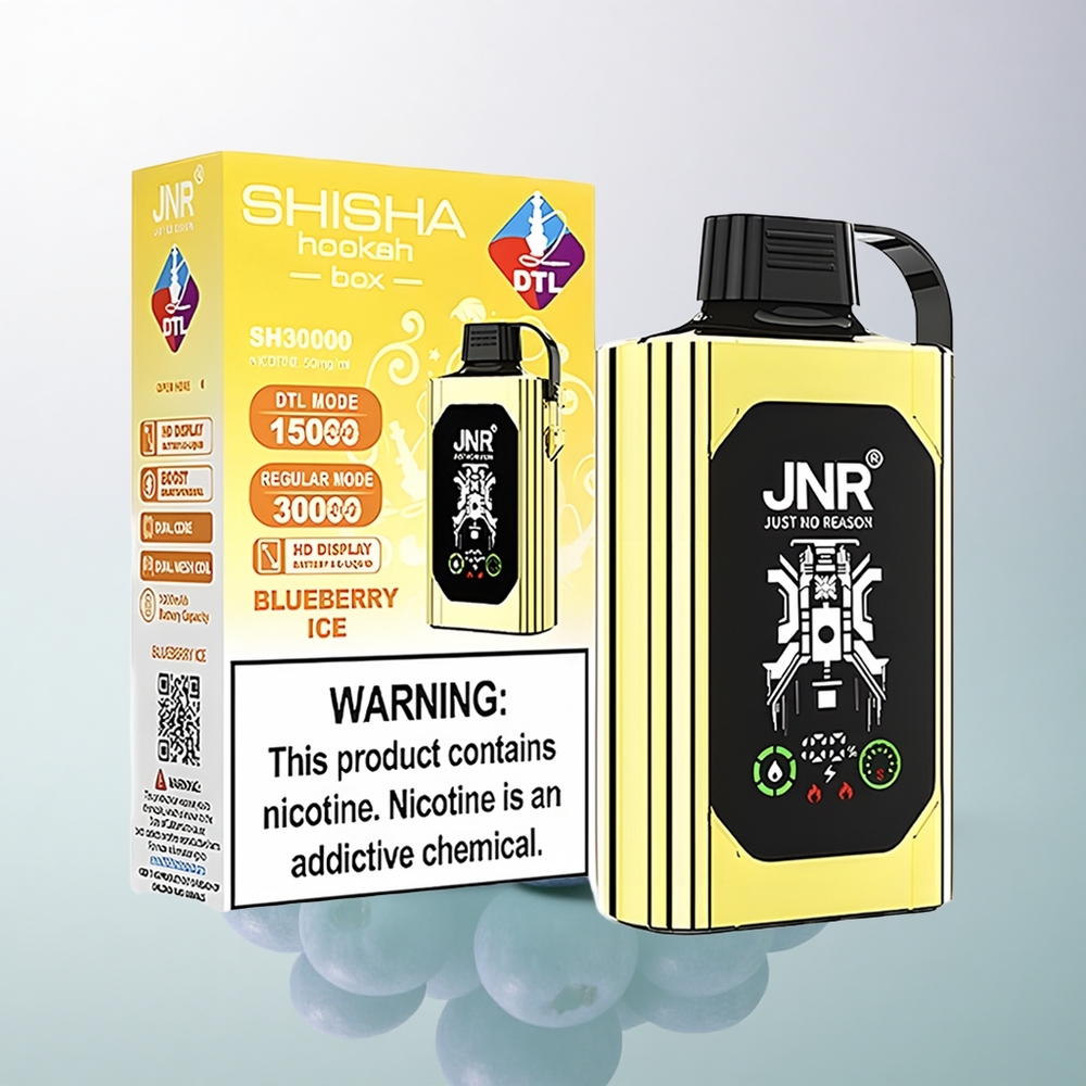 JNR Shisha Hookah Box 20500 Blueberry Ice 25ml Dual Mesh 1000mAh