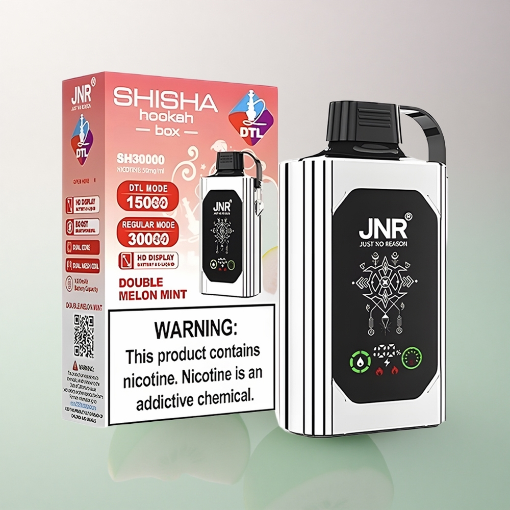JNR Shisha Hookah Box 20500 Double Melon Mint 1000mAh 25ml Dual Mesh