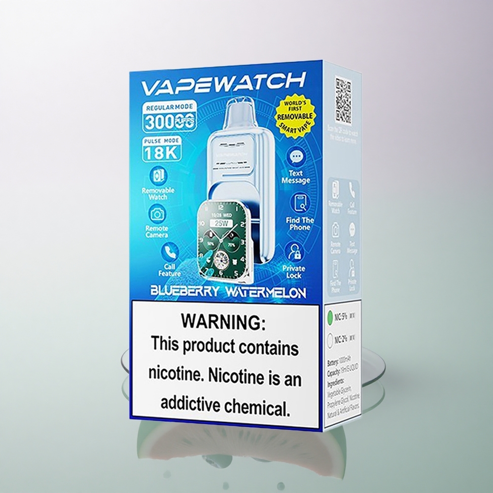 JNR VapeWatch 30000 Blueberry Watermelon Dual Mesh 19mL 5% Nicotine 1000mAh
