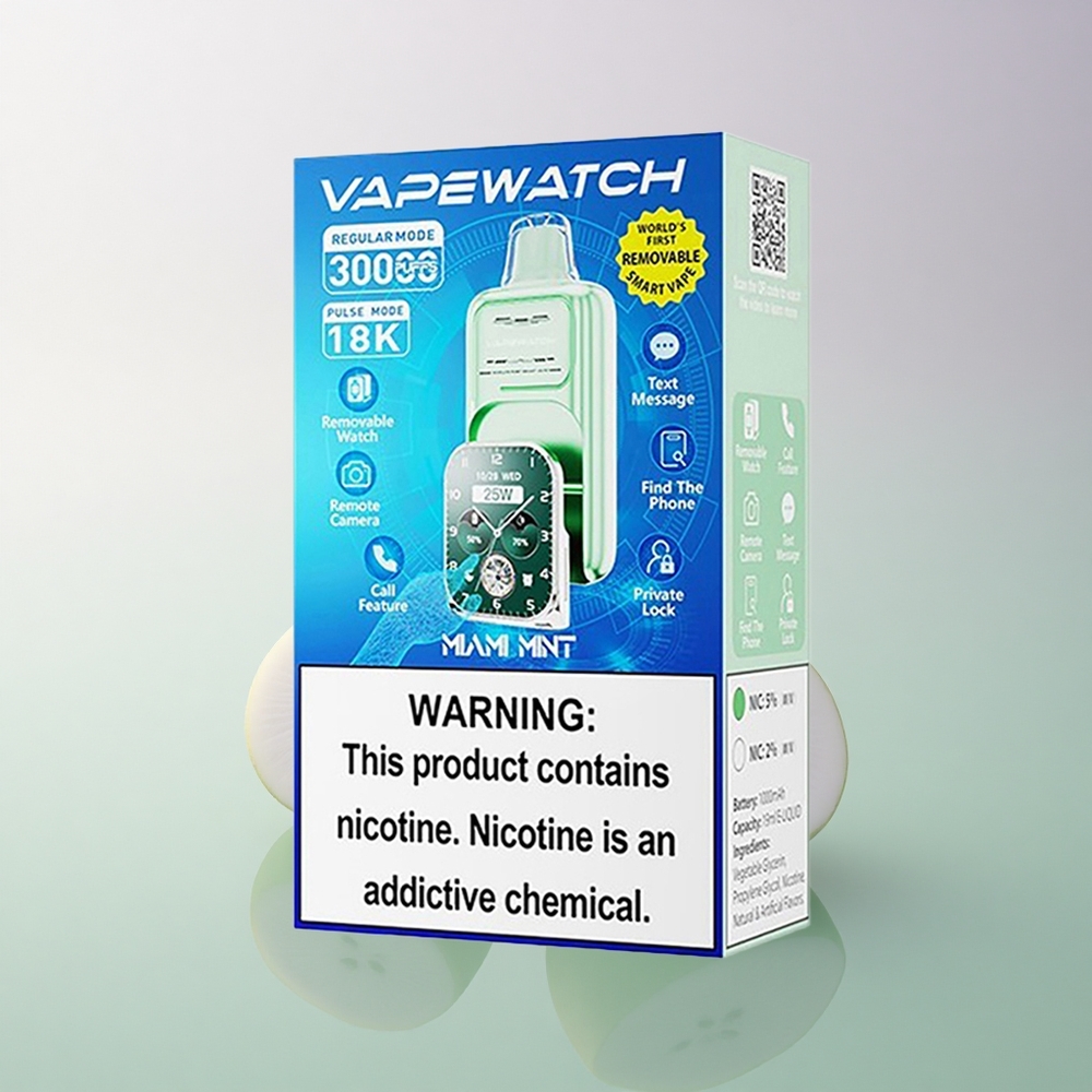 JNR VapeWatch 30000 Miami Mint Dual Mesh 5% Nicotine 1000mAh