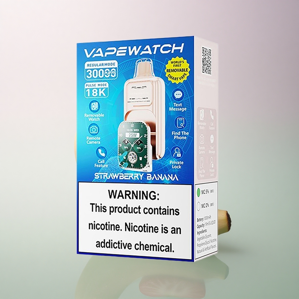 JNR VapeWatch 30000 Strawberry Banana Dual Mesh Coil 19mL 1000mAh
