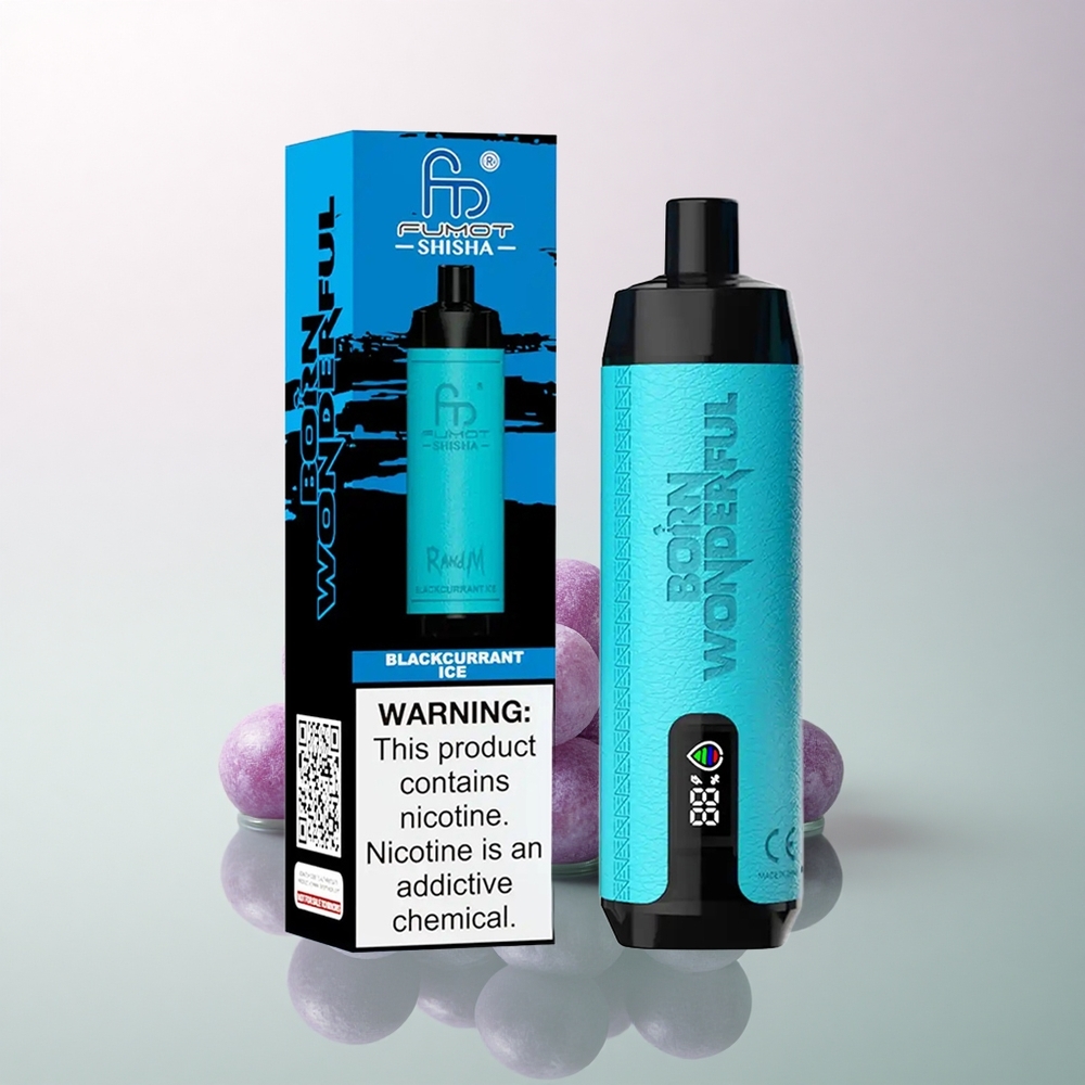 RandM Fumot Shisha 10000 Puffs Blackcurrant Ice 18ml Mesh 0.5% Nicotine